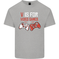 V is For Video Games Funny Gaming Gamer Mens Cotton T-Shirt Tee Top Sports Grey