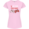 V is For Video Games Funny Gaming Gamer Womens Petite Cut T-Shirt Light Pink