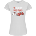V is For Video Games Funny Gaming Gamer Womens Petite Cut T-Shirt White