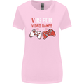 V is For Video Games Funny Gaming Gamer Womens Wider Cut T-Shirt Light Pink