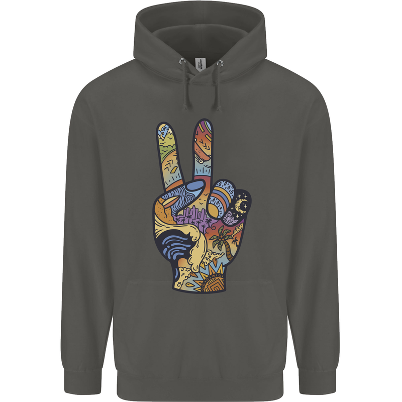 Vacation Peace Gesture Holiday Travel Childrens Kids Hoodie Storm Grey