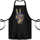 Vacation Peace Gesture Holiday Travel Cotton Apron 100% Organic Black