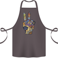 Vacation Peace Gesture Holiday Travel Cotton Apron 100% Organic Dark Grey
