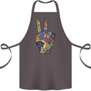 Vacation Peace Gesture Holiday Travel Cotton Apron 100% Organic Dark Grey