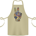 Vacation Peace Gesture Holiday Travel Cotton Apron 100% Organic Khaki