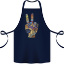 Vacation Peace Gesture Holiday Travel Cotton Apron 100% Organic Navy Blue