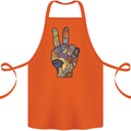 Vacation Peace Gesture Holiday Travel Cotton Apron 100% Organic Orange