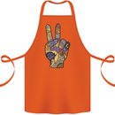 Vacation Peace Gesture Holiday Travel Cotton Apron 100% Organic Orange