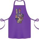 Vacation Peace Gesture Holiday Travel Cotton Apron 100% Organic Purple