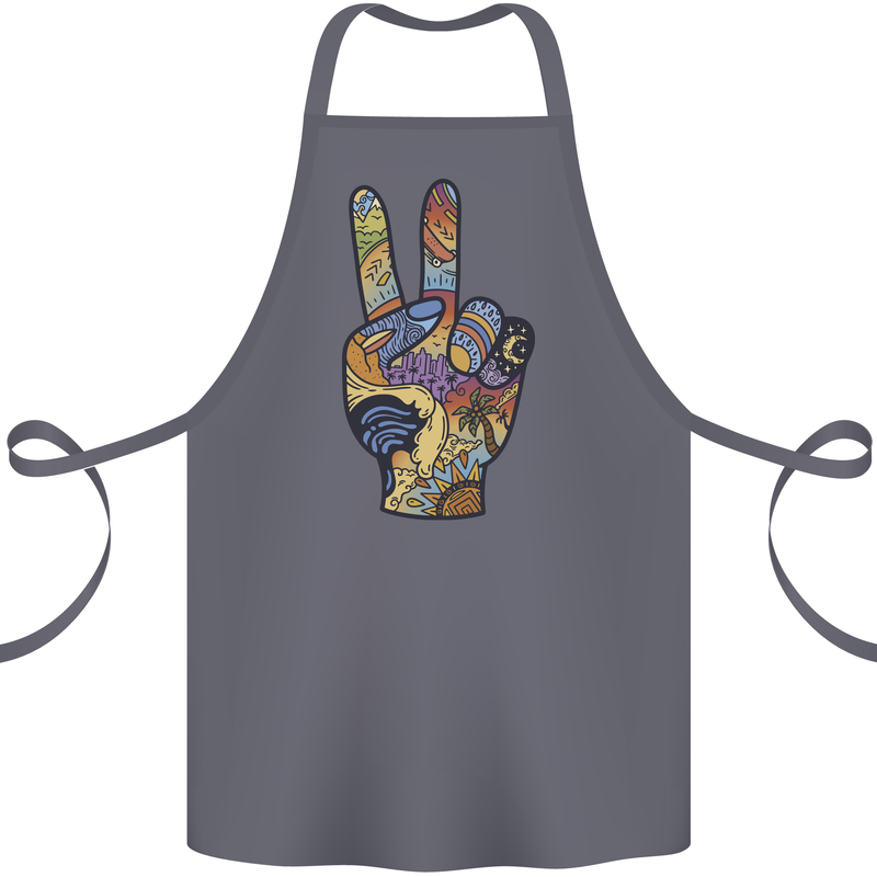 Vacation Peace Gesture Holiday Travel Cotton Apron 100% Organic Steel