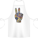 Vacation Peace Gesture Holiday Travel Cotton Apron 100% Organic White