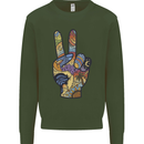 Vacation Peace Gesture Holiday Travel Kids Sweatshirt Jumper Forest Green