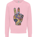 Vacation Peace Gesture Holiday Travel Kids Sweatshirt Jumper Light Pink