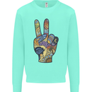 Vacation Peace Gesture Holiday Travel Kids Sweatshirt Jumper Peppermint