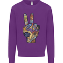 Vacation Peace Gesture Holiday Travel Kids Sweatshirt Jumper Purple