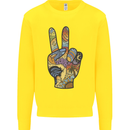 Vacation Peace Gesture Holiday Travel Kids Sweatshirt Jumper Yellow
