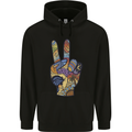Vacation Peace Gesture Holiday Travel Mens 80% Cotton Hoodie Black