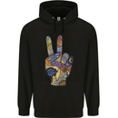 Vacation Peace Gesture Holiday Travel Mens 80% Cotton Hoodie Black