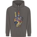 Vacation Peace Gesture Holiday Travel Mens 80% Cotton Hoodie Charcoal