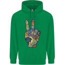 Vacation Peace Gesture Holiday Travel Mens 80% Cotton Hoodie Irish Green