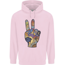Vacation Peace Gesture Holiday Travel Mens 80% Cotton Hoodie Light Pink
