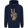 Vacation Peace Gesture Holiday Travel Mens 80% Cotton Hoodie Navy Blue