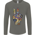 Vacation Peace Gesture Holiday Travel Mens Long Sleeve T-Shirt Charcoal