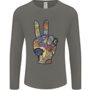 Vacation Peace Gesture Holiday Travel Mens Long Sleeve T-Shirt Charcoal