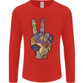 Vacation Peace Gesture Holiday Travel Mens Long Sleeve T-Shirt Red
