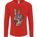 Vacation Peace Gesture Holiday Travel Mens Long Sleeve T-Shirt Red