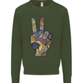 Vacation Peace Gesture Holiday Travel Mens Sweatshirt Jumper Forest Green