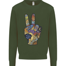 Vacation Peace Gesture Holiday Travel Mens Sweatshirt Jumper Forest Green