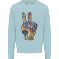 Vacation Peace Gesture Holiday Travel Mens Sweatshirt Jumper Light Blue