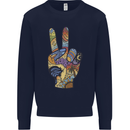 Vacation Peace Gesture Holiday Travel Mens Sweatshirt Jumper Navy Blue
