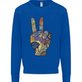 Vacation Peace Gesture Holiday Travel Mens Sweatshirt Jumper Royal Blue