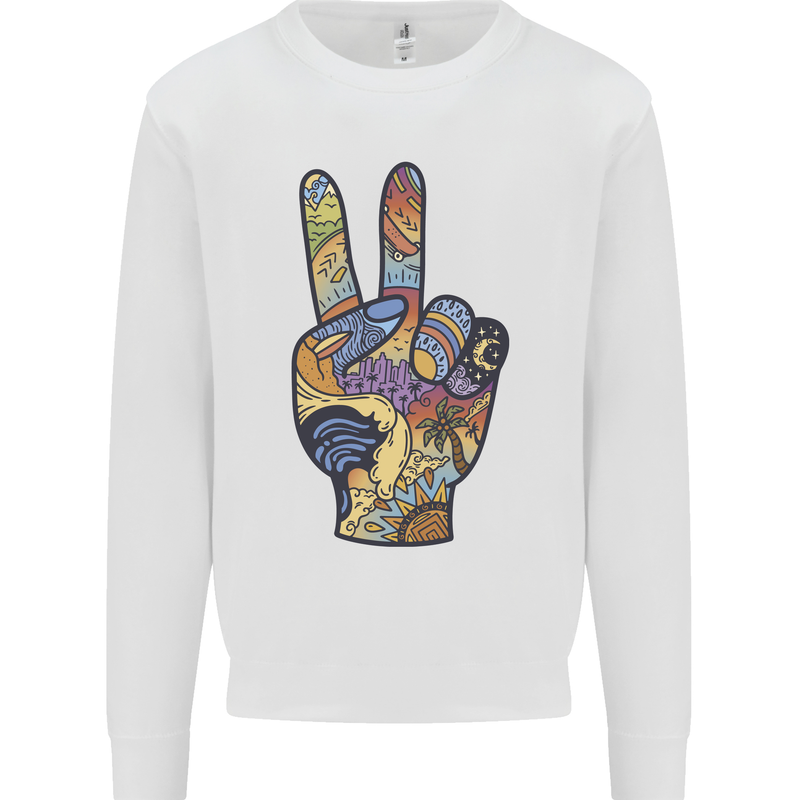 Vacation Peace Gesture Holiday Travel Mens Sweatshirt Jumper White