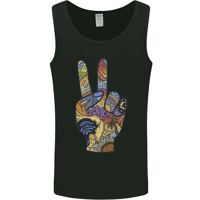 Vacation Peace Gesture Holiday Travel Mens Vest Tank Top Black