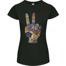 Vacation Peace Gesture Holiday Travel Womens Petite Cut T-Shirt Black