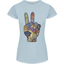 Vacation Peace Gesture Holiday Travel Womens Petite Cut T-Shirt Light Blue