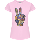 Vacation Peace Gesture Holiday Travel Womens Petite Cut T-Shirt Light Pink