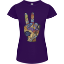 Vacation Peace Gesture Holiday Travel Womens Petite Cut T-Shirt Purple