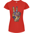 Vacation Peace Gesture Holiday Travel Womens Petite Cut T-Shirt Red