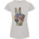 Vacation Peace Gesture Holiday Travel Womens Petite Cut T-Shirt Sports Grey