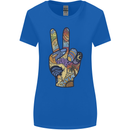 Vacation Peace Gesture Holiday Travel Womens Wider Cut T-Shirt Royal Blue