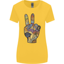 Vacation Peace Gesture Holiday Travel Womens Wider Cut T-Shirt Yellow