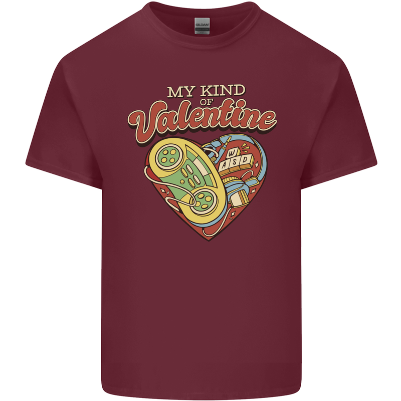 Valentine Gaming Video Games Gamer Funny Mens Cotton T-Shirt Tee Top Maroon