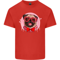 Valentines Day Love Pug Dog Kids T-Shirt Childrens Red