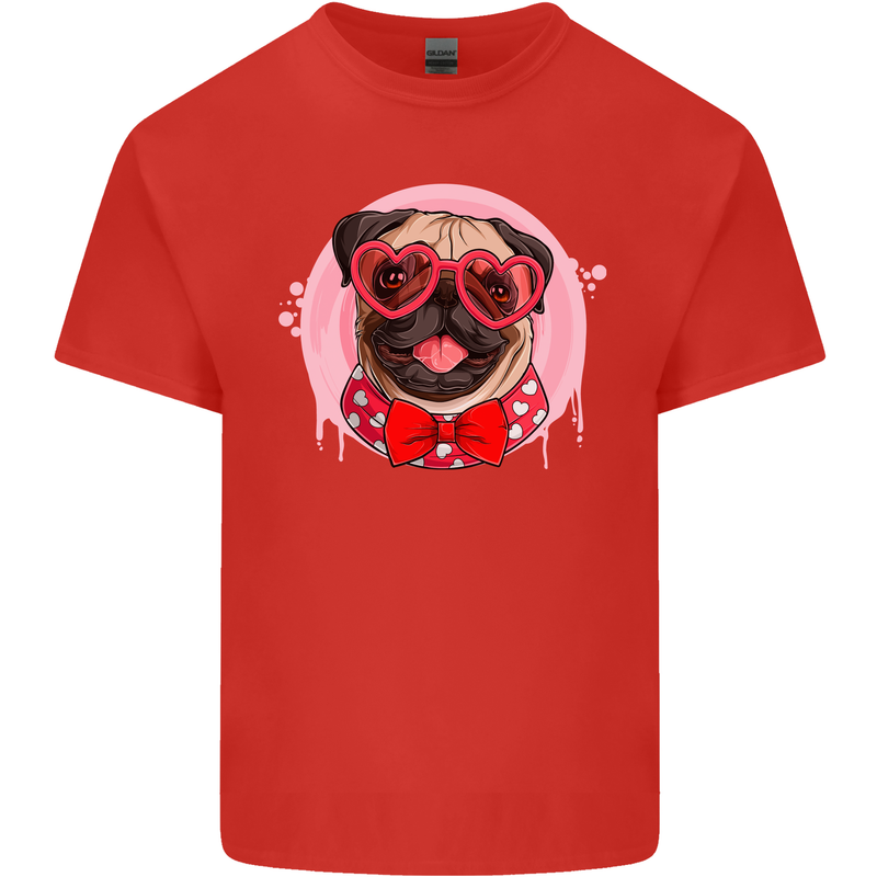 Valentines Day Love Pug Dog Kids T-Shirt Childrens Red