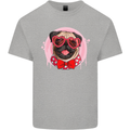 Valentines Day Love Pug Dog Kids T-Shirt Childrens Sports Grey