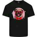 Valentines Day Love Pug Dog Mens Cotton T-Shirt Tee Top Black